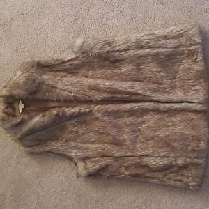 Charming Charlie taupe fur vest
